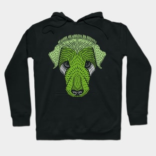 Vintage dog  head - green Hoodie